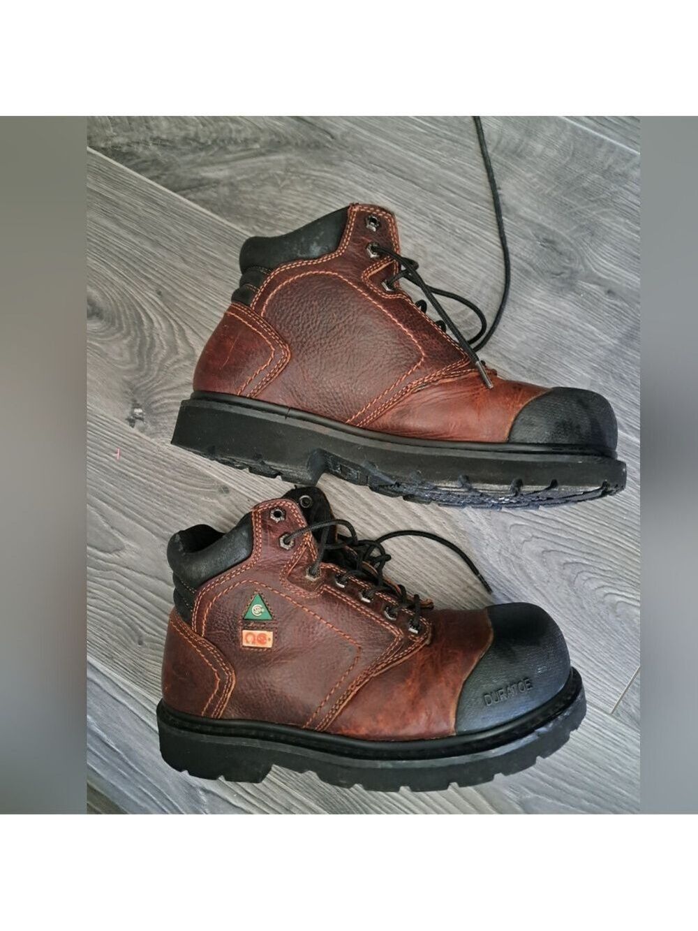 Men's DAKOTA CSA approved work boots sturdy Duratoe brown leather Y2K hiking 8
